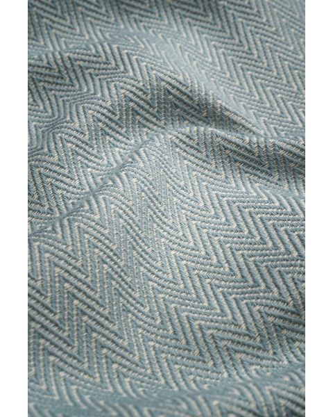 Natural Herringbone Two-Tone Duckegg Fabric