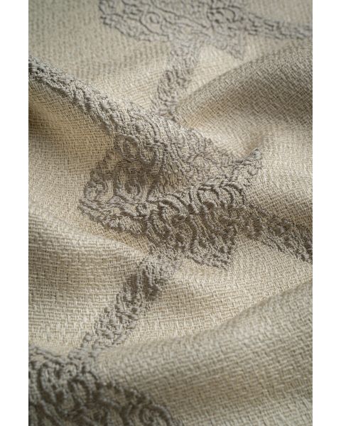 Warwick Cream-Grey Large Trellis Fabric
