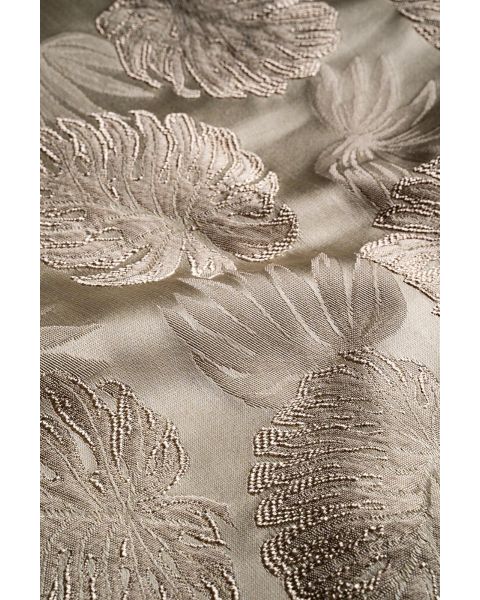 Oslo Cream Taupe Leaf Fabric