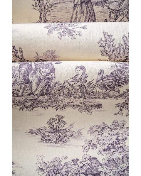 Toile Purple Fabric