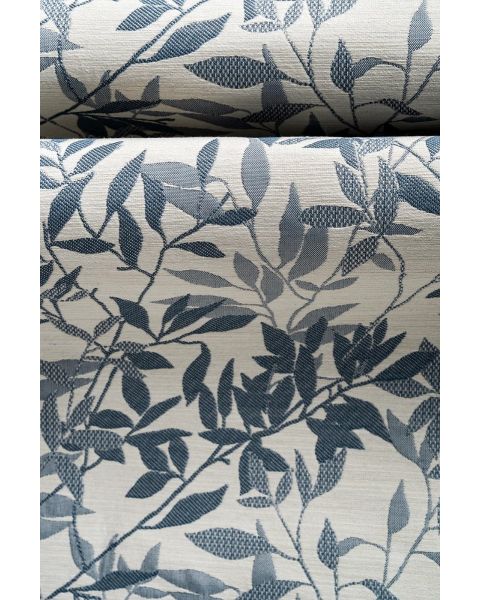 Hampton Small Leaf Blue Fabric