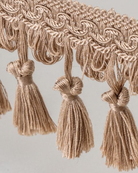 Limoges Taupe Hand-Tied Fringe