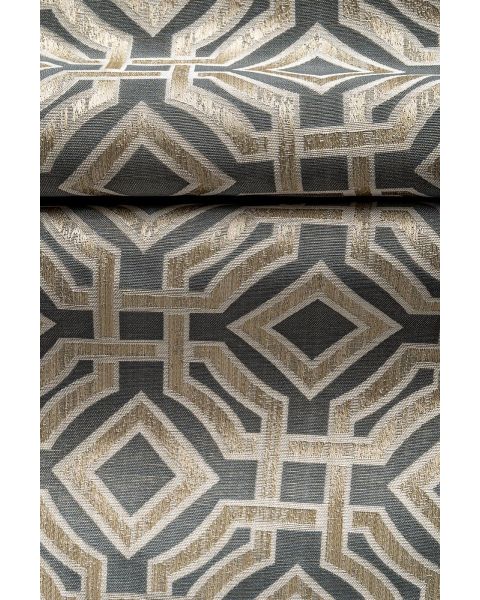 Bexley Teal Geometric Fabric