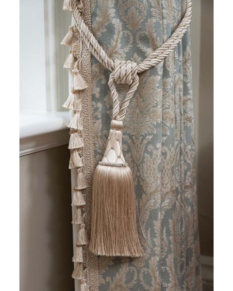 Bexley Duckegg Damask + Limoges Cream Hand-Tied Fringe