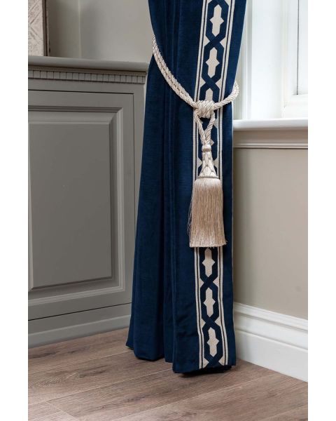 Oxford Navy Velvet + Limoges Navy Braid