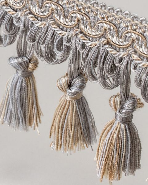 Limoges Steel Grey Hand-Tied Fringe