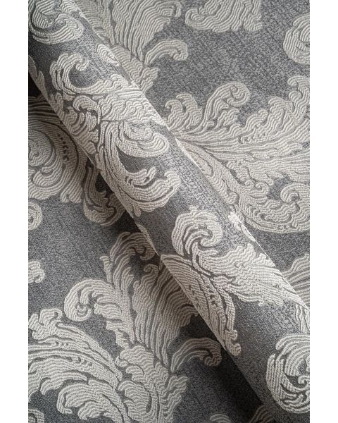 Warwick Grey Damask Fabric